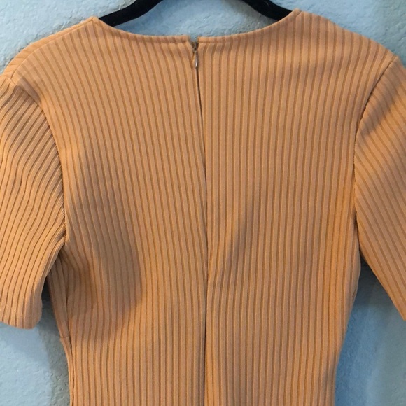 Nude Short Sleeve Tight Dress - Picture 3 of 4